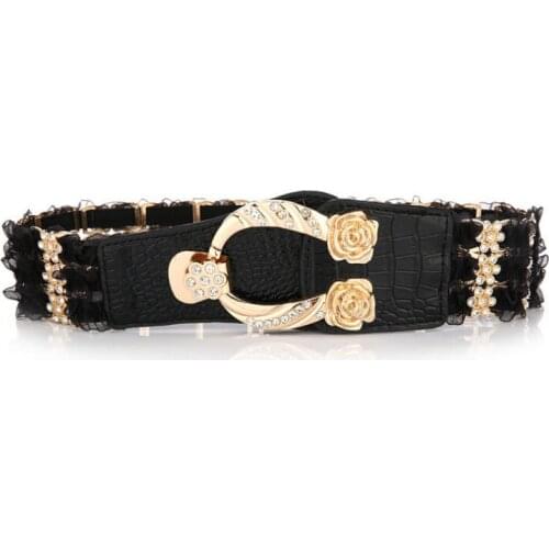 Cinturones para mujer high-grade fashion Waist sealing Bud silk rhinestone adornment Dress ribbon Business attire corset BELT