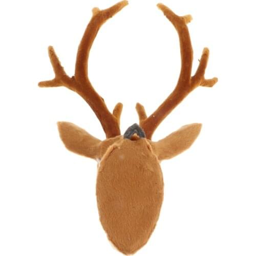 Vivid Mini Wall Mounted Stuffed Deer Head Sculpture Home Ornament