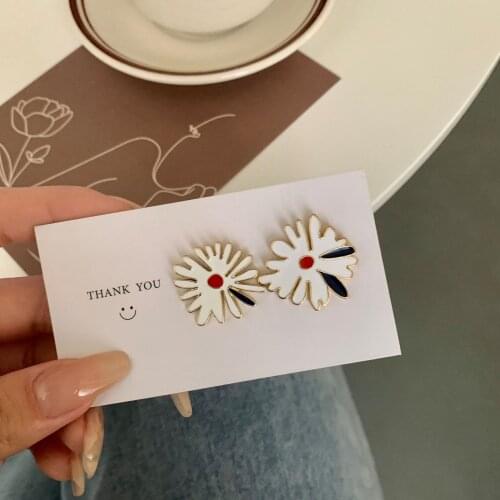 Korean Small Fresh French Daisy Flower Earrings Female 2021 New Trendy Ear Stud Women Jewelry