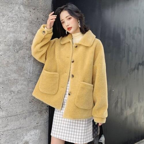Fur Real Coat Female Sheep Shearling Fur Korean Jackets 2020 Autumn Winter Jacket Women Real Wool Coats Outwear MY3563 s