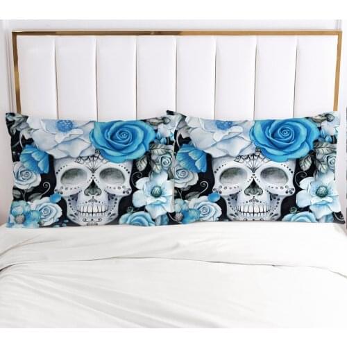 1pc Skull Deadpool Pillow cover Pillow case Bedding Pillowcase Pillowcovers decorative for home 3D HD Print Light blue