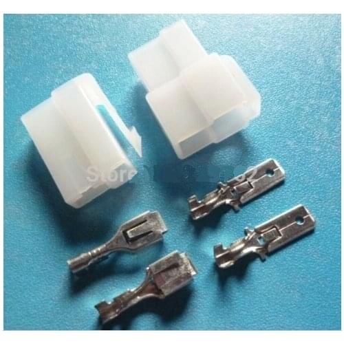 100sets 6.3mm 2way 6.3 Crimp Terminal Female Spade Connector