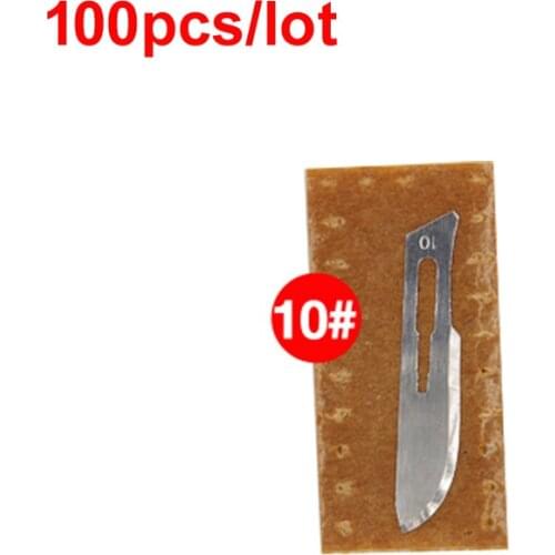 100pcs/lot Blade 10# Surgery Scalpel Opening Repair Tools Knife for Disposable Sterile/Mobile Phone/Beauty/DIY