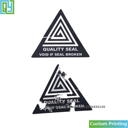 1000 Pcs 35*29 Mm Free Shipping Custom Printed Eggshell Sticker Triangle Shape Warranty Seal Void Label