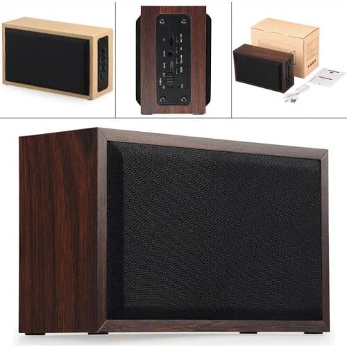 5W Wood Grain Retro Bluetooth Speaker Support TF Card / AUX Playback Function for Suburban Camping / Dancing / Yoga