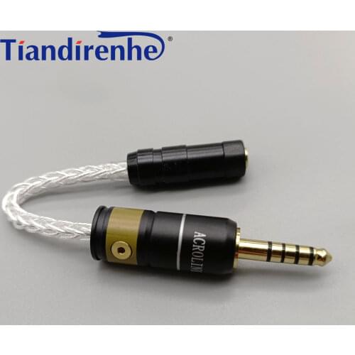 4.4mm Balance Interface turn to 3.5mm Adpter Cable 8 Core Single Plated Silver Audio Wire 4.4mm Male to 3.5mm Female