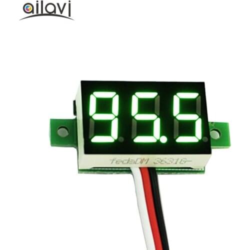 0.36"DC Digital Voltmeter Three Wires 0-100V Green LED Electric Car Voltage Tester Meter Panel