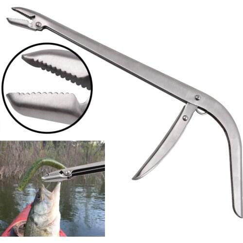 Stainless Steel double-sided Teeth Unhooking Device Fish Clamp Clip Hook Remover Pliers Fishing Hook Tackle Decoupling Device