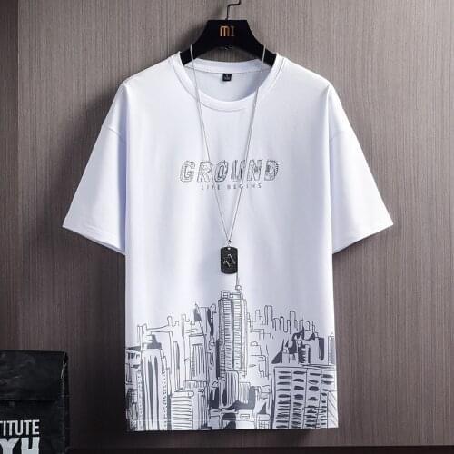 Summer Mens T Shirts Printing New Fashion Short Sleeve Tops Tees Shirts Men Casual O-Neck Loose T-shirts Streetwear Clothing
