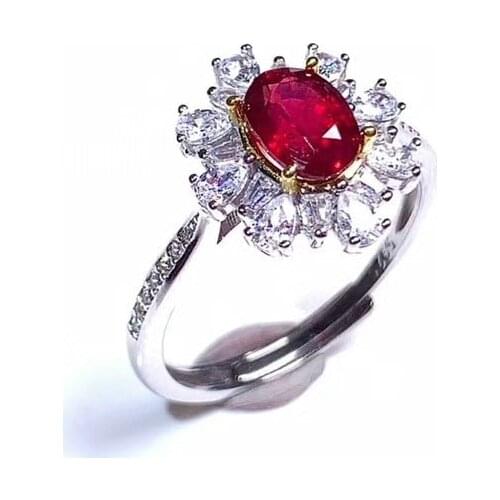 Jewelry Natural Ruby Ring for Party Vintage 925 Silver Ruby Ring 5mm*7mm Real Ruby Jewelry Fashion Gemstone Ring