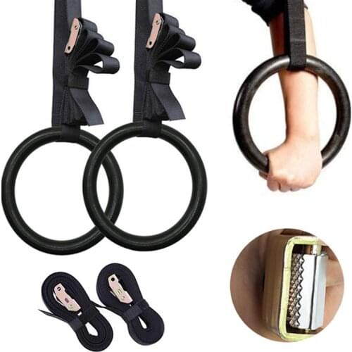 ABS Gymnastic Rings with 4.5M Adjustable Straps for Home Gym Workout Strength Training Crossfit Pull-Ups and Dips Equipment