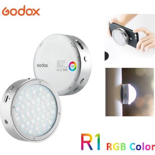 Godox R1 RGB LED light Portable Mini Pocket Fill Light Magnetic Photography lighting Dimmable Photo Video light with scene effec