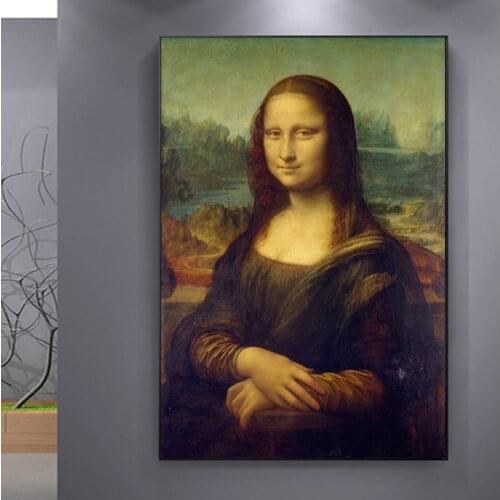 Mona Lisa by Leonardo da Vinci Reproduction Famous Oil Painting on Canvas Art Posters and Prints Wall Picture for Living Room