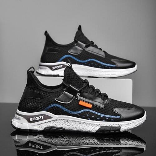 Mens shoes spring/summer 2021 new sports mesh tide shoes Korean version of light casual shoes net celebrity live flying shoes