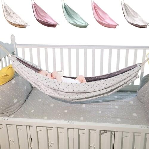Portable Baby Hammock Newborn Kid Sleeping Bed Safe Outdoor Detachable Infant Cot Crib Swing Elastic Hammock Adjustable Net 2021