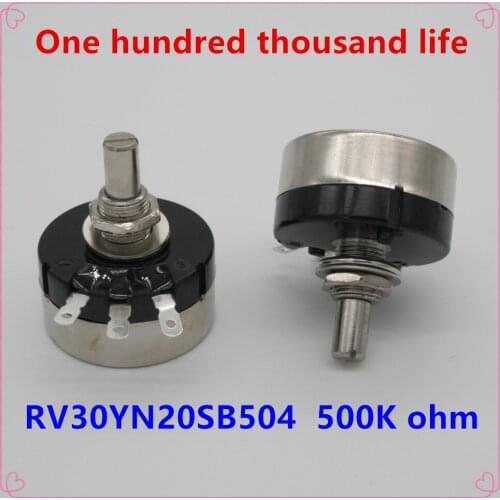 2pcs RV30YN20S B504 3W , 500k ohm Adjustable Resistance of Single Ring Carbon Film Potentiometer