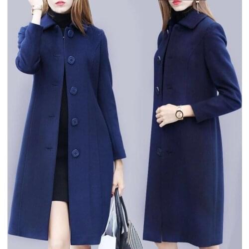 Casual Womens Woolen Coat Korean Version 2021 New Autumn And Winter Fashion Slim Woolen Coat Wool Jackets Female
