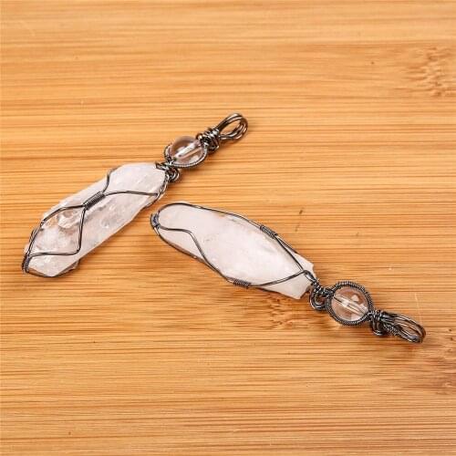 Retail 1pc Natural stone white crystal pillar hand-made pendant for Horus the eye of Horus the Egyptian god of war