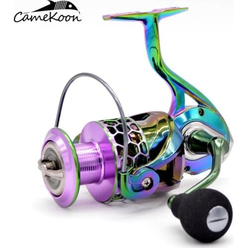 CAMEKOON 1000-6000 Colorful Spinning Fishing Reel with Aluminium Frame 20kg Max Drag for Saltwater or Freshwater Surf Fishing