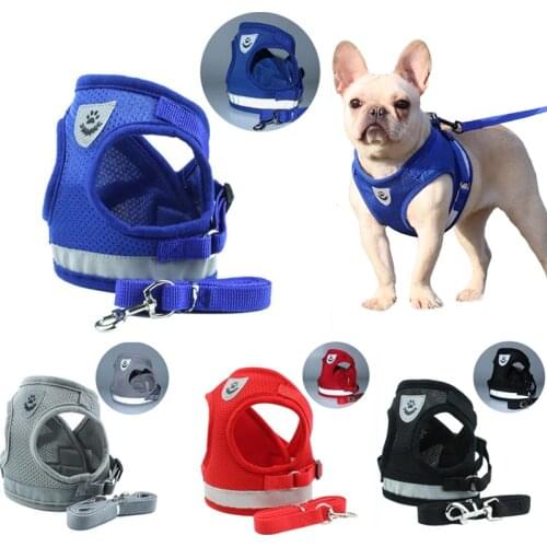 Dog Harness Vest Adjustable Soft Breathable Dog Harness Nylon Mesh Vest Harness Dogs Puppy Collar Cat Pet Dog Chest Strap