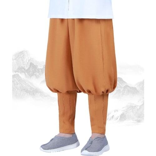 Unisex 7colors top quality Spring&Summer buddhist zen lay trousers buddha shaolin monk kung fu pants martial arts bloomers