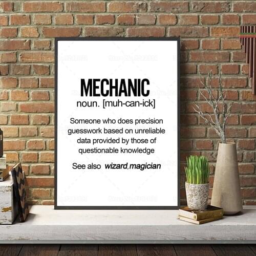 Funny MECHANIC Meaning Posters Mechanic Print Canvas Painting Wall Pictures for Living Room