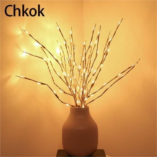 20 Bulb LED Willow Branch Lamp Battery Powered Decorative Branch Lamp Vase Lamp Christmas Birthday Party Interior Decoration