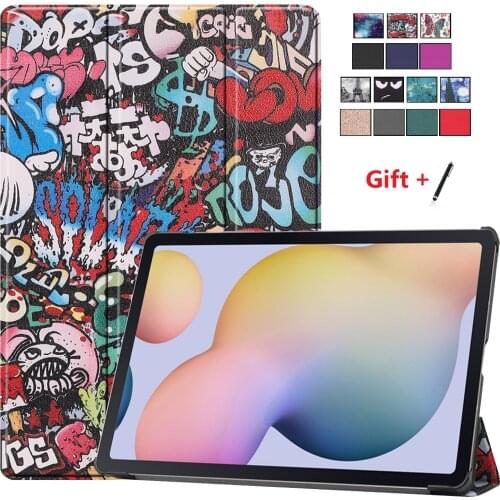Ultra Slim Trifold Stand for Samsung Galaxy Tab S7 Plus Flip Funda Tablet Case Cover for SM-T970 SM-T975 12.4 inch+ Soft Film