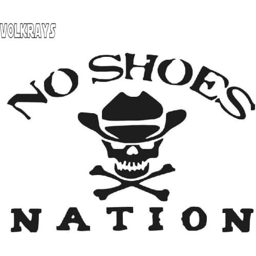 Volkrays Creative Car Sticker No Shoes Nation Die Cut Kenny Chesney Accessories Reflective Vinyl Decal Black/Sliver,13cm*19cm