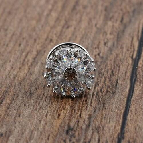 1.3cm Womens Fashion Mini Zircon Brooch Snowflake Pins Lapel Pin Sweater Coat Brooches Girl Clothing Accessories Jewelry