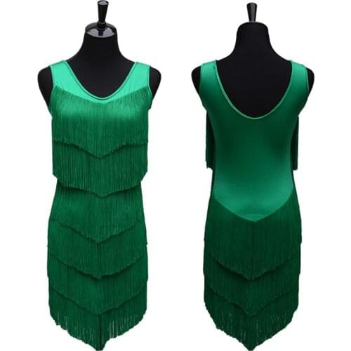 14 Color Custom size New style Latin dance costume spandex tassel latin dance dress for women latin dance competition dresses