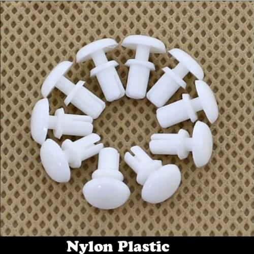 100pcs R2632 2.7mm Diameter Hole White Black Nylon Plastic Insulating Fastener Retainer Cover PC Board Clip R Type Push Rivet