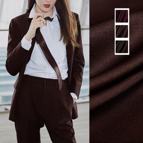 150CM Wide 280G/M Solid Color Brown Silk Wool Fabric for Autumn and Spring Dress Coat Jacket E1063