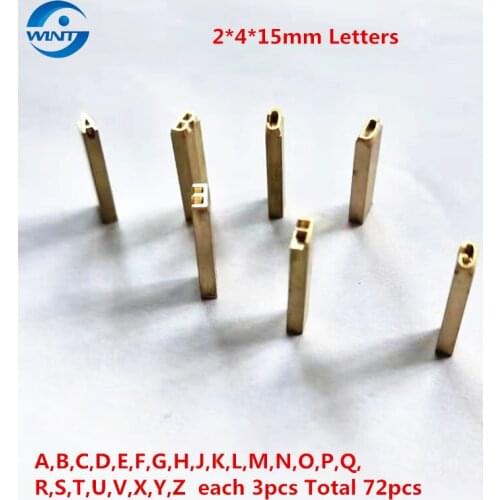 2*4*15mm English Letter/Alphabet/Font For HP-241B/DY-8 Date Coding Machine A,B,C,D,E,F,G,H,J,K,L,M,N,O,P,Q,R,S,T,U,V,X,Y,Z 3PCS