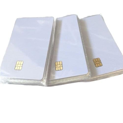 200pcs Free shippinig Contact IC Writable printable Sle4442 Chip Card FM4442 Chip Contact Blank IC Card work on card printer