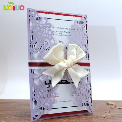 2018 popular personalize wedding invitation card laser cut handmade vintage lace invitations for weeding and party