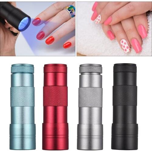 2021 New 1pcs Mini UV Gel Curing Lamp Light UV Handheld Flashlights 12 Led 395nm Mini Light Torch Detector Nail Art Tool