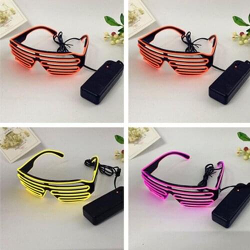 5pcs/lot Glow Party Supplies EL Wire LED Window Shades Sunglass Festival Night Props Glasses For Adult Wear