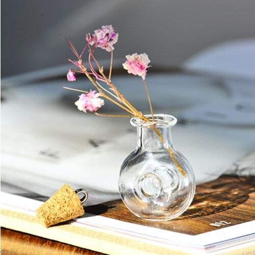 5pcs Small Colored Bottle Wishing Bottle Glass Crafts Gifts DIY Keychian And Pendant Parts