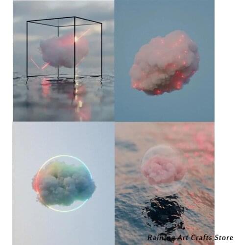 5D Diy Diamond Painting Marshmallow Clouds Cross Stitch Embroidery Handmade Mosaic Pictures Full Square Round Drill Home Decor