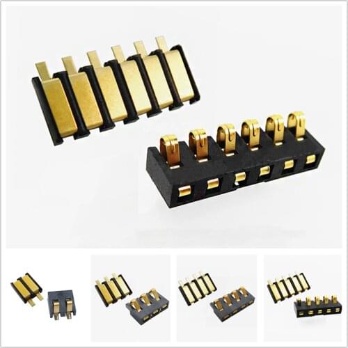 6Pin 3.0H Spring Compression Contact 2.5 MM Pitch 2 3 4 5P Battery Connector Male Female Plug Surface Mount Rechargeable