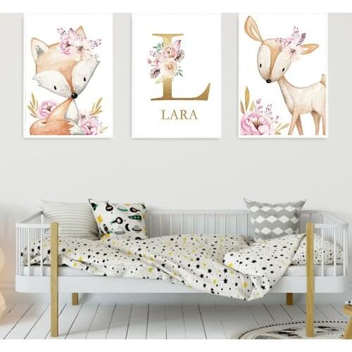 Name Custom Flowers Letter Diamond Painting Full Drill Diamond Embroidery Cross Stitch Nordic Baby Kids Wall Room Decor Gift