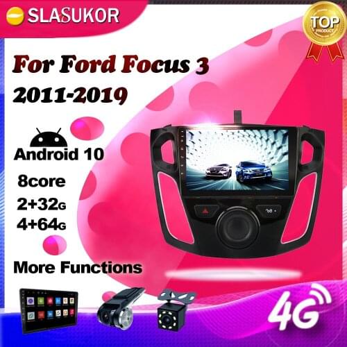 Android Multimedia Video Audio Player For Ford Focus 3 2011 2012 2013-2019 4G Car Radio Navigation GPS WIFI 2G+32G No 2din DVD