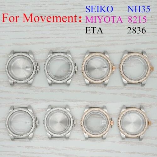 SUB 40mm case sapphire glass transparent glass back fit ETA2836 NH35 NH36 Mingzhu DG2813 3804 Miyota8205 8215 821A movement