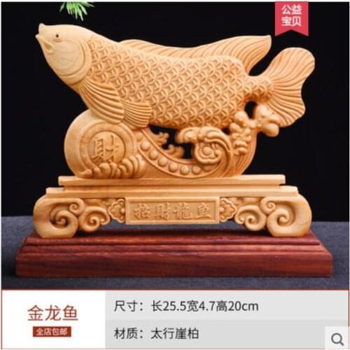 Cymbidium wood carvings Precipice wood carved golden year after year more than a solid wood carving feng shui arowana