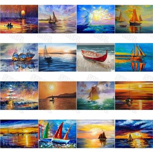 Diy Diamond Painting a Boat Docked On The Beach a Dilapidated Ship a Small Boat Personality Poster Hanging Painting