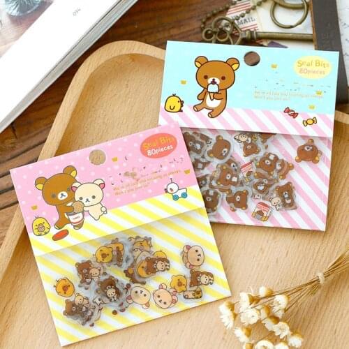 DIY Colorful Cartoon easily bear 3D kawaii Stickers Diary Planner Journal Note Diary Paper Scrapbooking Albums PhotoTag