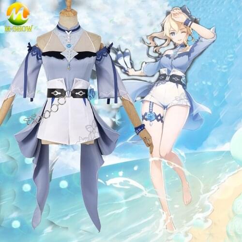 Genshin Impact Cosplay Jean Costume Jean New Skin Summer Swimsuit Girl Women Swimmable Uniform for Carnival Party