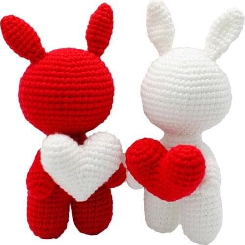 Finished Unfinished Knit Toys Friendship Gifts Diy Knitting Rabbit Family Toys DIY Craft Cotton Rope Toy Sets Birthday Gift Kit