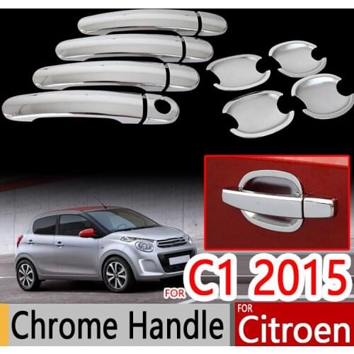 Chrome Door Handle Covers Trim Set for Citroen C1 2015 2016 2017 2018 2019 Accessories Car Sticker Car Styling